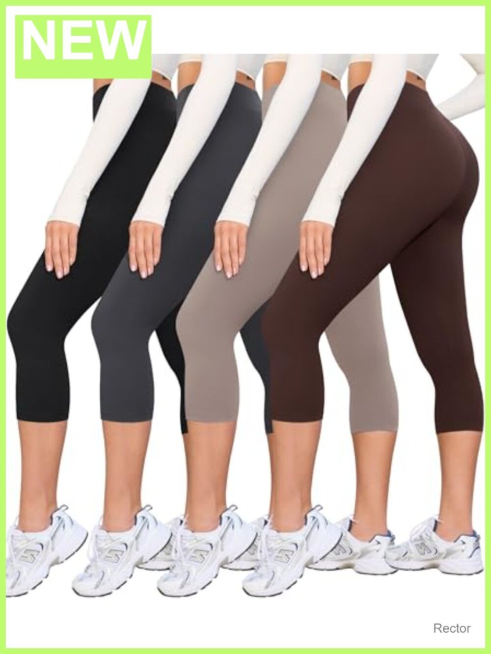 4 Pack Leggings for Women Full Length Capri Soft High Waisted Yoga Pants